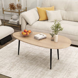 Oval Coffee Table Mid Century Center Table with Sturdy Metal Construction