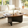 Oval Coffee Table Mid Century Modern Accent Table Low Profile Wooden Center Table