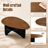 Oval Coffee Table Mid Century Modern Accent Table Low Profile Wooden Center Table