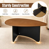 Oval Coffee Table Mid Century Modern Accent Table Low Profile Wooden Center Table