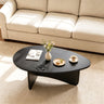 Oval Coffee Table Mid Century Modern Accent Table Low Profile Wooden Center Table