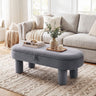 Oval Storage Ottoman Bench with Upholstered Seat for Bedroom