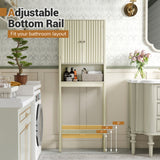 Over The Toilet Storage Cabinet with Fluted Doors