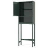 Over The Toilet Storage Cabinet with Fluted Doors