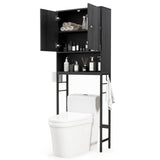 Over The Toilet Storage Cabinet with 2 Doors and Adjustable Shelf