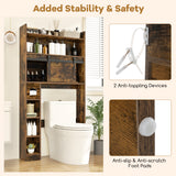 Over The Toilet Storage Cabinet with Sliding Barn Door and Adjustable Shelves