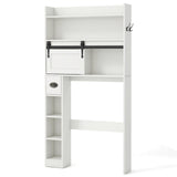 Over The Toilet Storage Cabinet with Sliding Barn Door and Adjustable Shelves