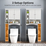 Over the Toilet Storage Cabinet with Adjustable Shelf and Bottom Bar