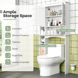 Over the Toilet Storage Cabinet with Adjustable Shelf and Bottom Bar