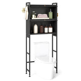 Over-the-toilet Cabinet Bathroom Organizer with 2 Flip-up Cabinets