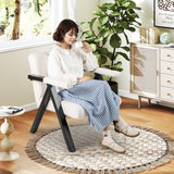 Oversized Accent Chair with Metal Frame and Armrests