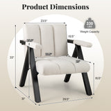 Oversized Accent Chair with Metal Frame and Armrests