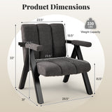 Oversized Accent Chair with Metal Frame and Armrests