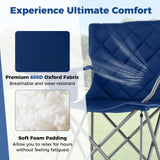 Oversized Camping Chairs Outdoor Folding Chair with Cooler Pouch and Cup Holder