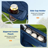 Oversized Camping Chairs Outdoor Folding Chair with Cooler Pouch and Cup Holder
