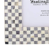 Baby Picture Frames Checkered Pattern Bone Inlay Collection - 4x4
