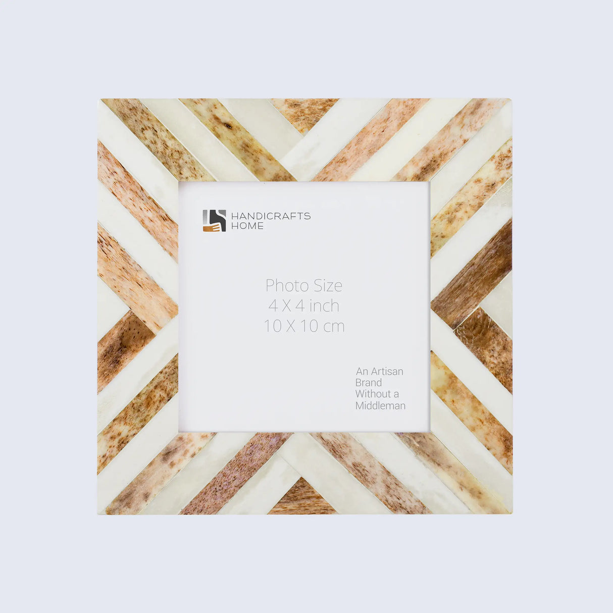 Baby Picture Frames Chevron Pattern Bone Inlay Collection in 3 Colors|1" Border Width