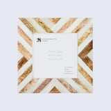 Baby Picture Frames Chevron Pattern Bone Inlay Collection in 3 Colors|1" Border Width