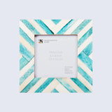 Baby Picture Frames Chevron Pattern Bone Inlay Collection in 3 Colors|1" Border Width