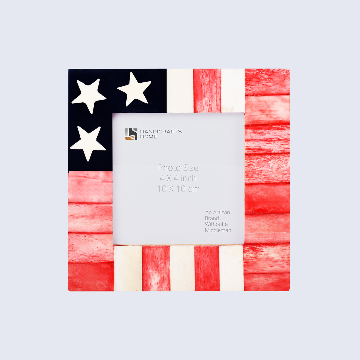 Baby Picture Frame USA American Flag Pattern Bone & Resin Inlay Collection