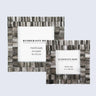 Baby Picture Frames Cornice Chain Pattern Bone & Resin Inlay Collection in Grey