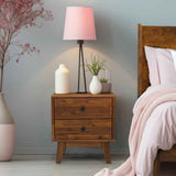 Acacia Silvia 2-Drawer Solid Wood Nightstand for Modern Bedrooms