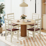 PU Leather Upholstered Armless Wooden Dining Chair Set of 2-White