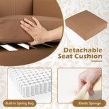 PU Leather Modern Accent Chair with Removable Seat Cushion-Brown