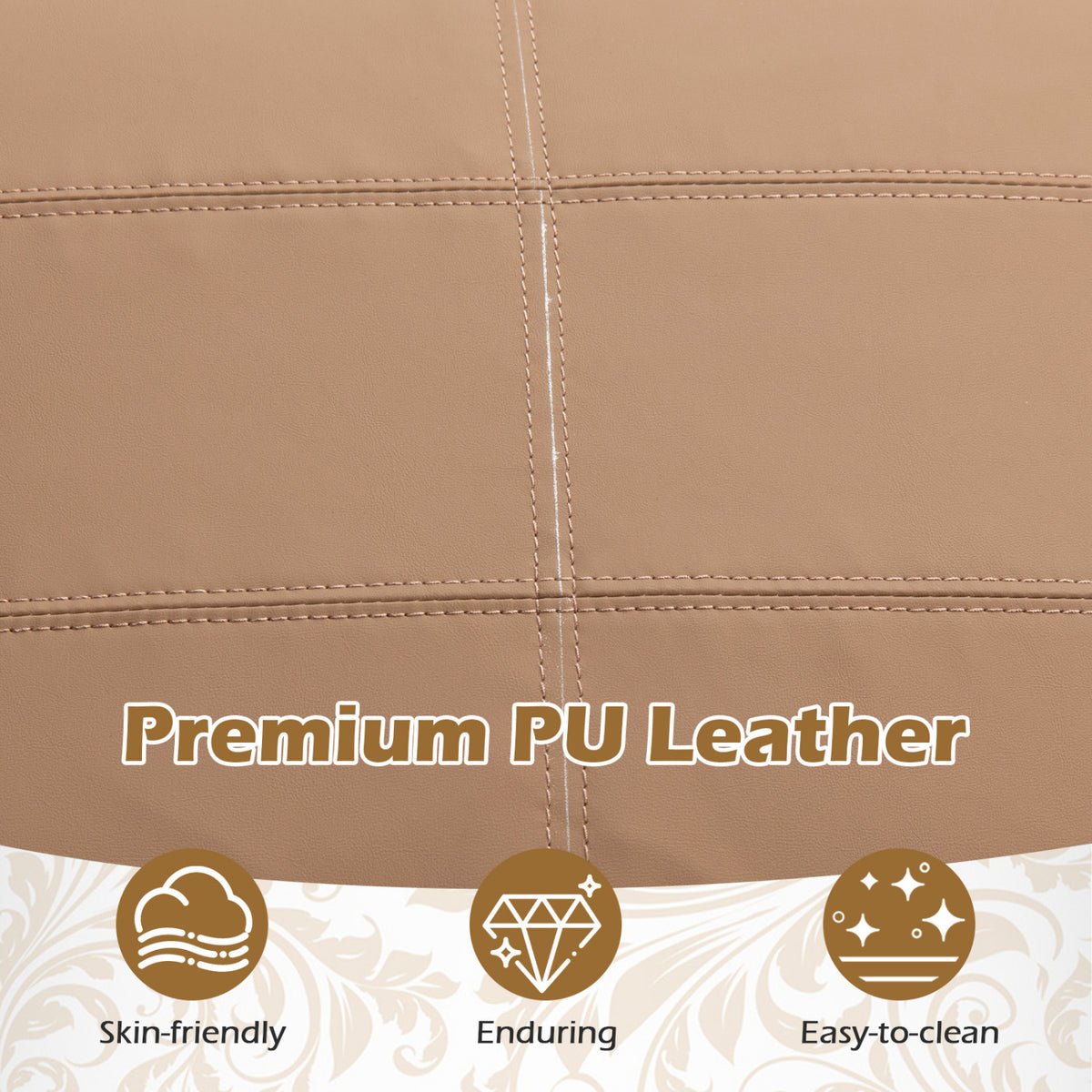 PU Leather Modern Accent Chair with Removable Seat Cushion-Brown