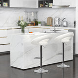 Height Adjustable Bar Stools Set of 2 with Hollow Back and Footrest