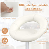 Height Adjustable Bar Stools Set of 2 with Hollow Back and Footrest