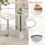 Height Adjustable Bar Stools Set of 2 with Hollow Back and Footrest
