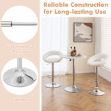 Height Adjustable Bar Stools Set of 2 with Hollow Back and Footrest