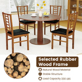 PU Leather Upholstered Wood Dining Chairs Set of 2