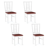 PU Leather Upholstered Wood Dining Chairs Set of 4