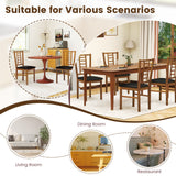PU Leather Upholstered Wood Dining Chairs Set of 4