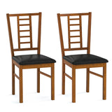 PU Leather Upholstered Wood Dining Chairs Set of 2