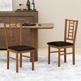 PU Leather Upholstered Wood Dining Chairs Set of 2