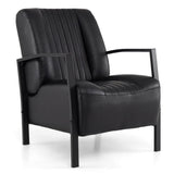 PU Leather Upholstered Armchair with Padded Seat and Back Comfy Lounge Reading Chair