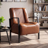 PU Leather Upholstered Armchair with Padded Seat and Back Comfy Lounge Reading Chair