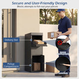 Package Delivery Box for Outside with Anti-Theft Baffle Sloped Roof-Black