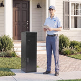 Package Delivery Box for Outside with Lockable Doors Coded Lock-Black