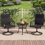 Padded Patio Swivel Chairs Set of 2 Ergonomic Outdoor Dining Chairs with Breathable Fabric