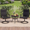 Padded Patio Swivel Chairs Set of 2 Ergonomic Outdoor Dining Chairs with Breathable Fabric