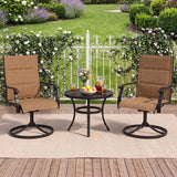 Padded Patio Swivel Chairs Set of 2 Ergonomic Outdoor Dining Chairs with Breathable Fabric