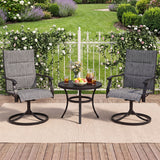 Padded Patio Swivel Chairs Set of 2 Ergonomic Outdoor Dining Chairs with Breathable Fabric