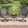 Padded Patio Swivel Chairs Set of 2 Ergonomic Outdoor Dining Chairs with Breathable Fabric