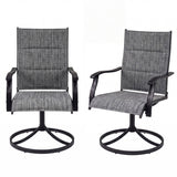 Padded Patio Swivel Chairs Set of 2 Ergonomic Outdoor Dining Chairs with Breathable Fabric