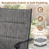 Padded Patio Swivel Chairs Set of 2 Ergonomic Outdoor Dining Chairs with Breathable Fabric