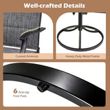 Padded Patio Swivel Chairs Set of 2 Ergonomic Outdoor Dining Chairs with Breathable Fabric